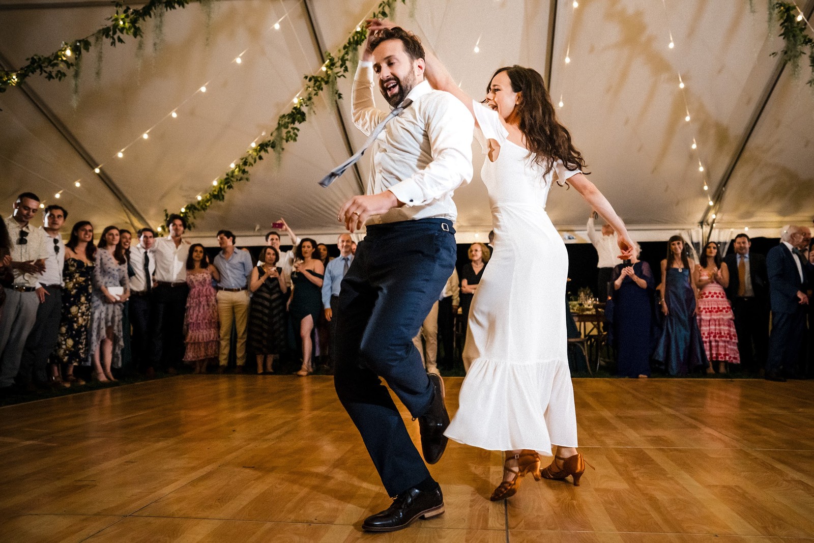 Custom printed vinyl dance floor design at a Phoenix wedding reception